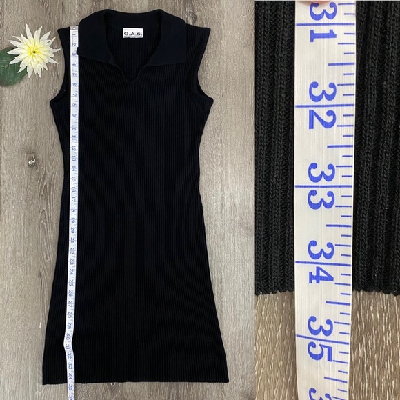 Vintage 90's Black Ribbed Knit Sweater Dress - Picture 9 of 9